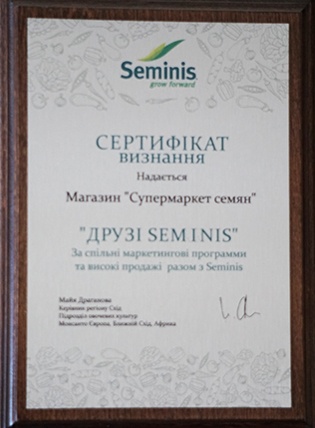 фото сертификат семинис