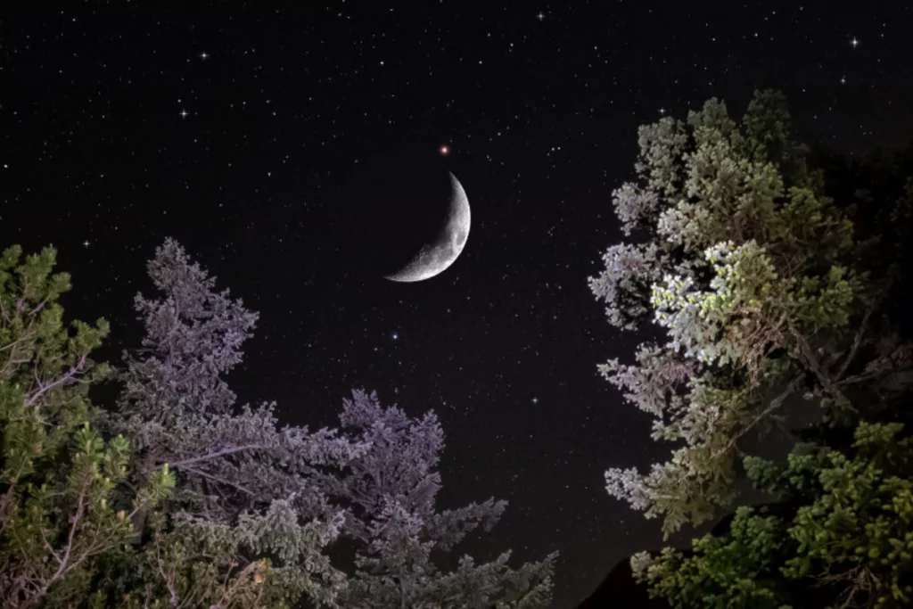 молодий місяць в небі